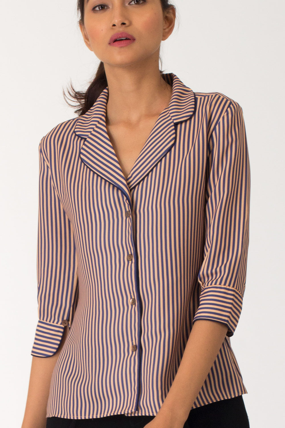 Bonita Notch Lapel Collar Shirt