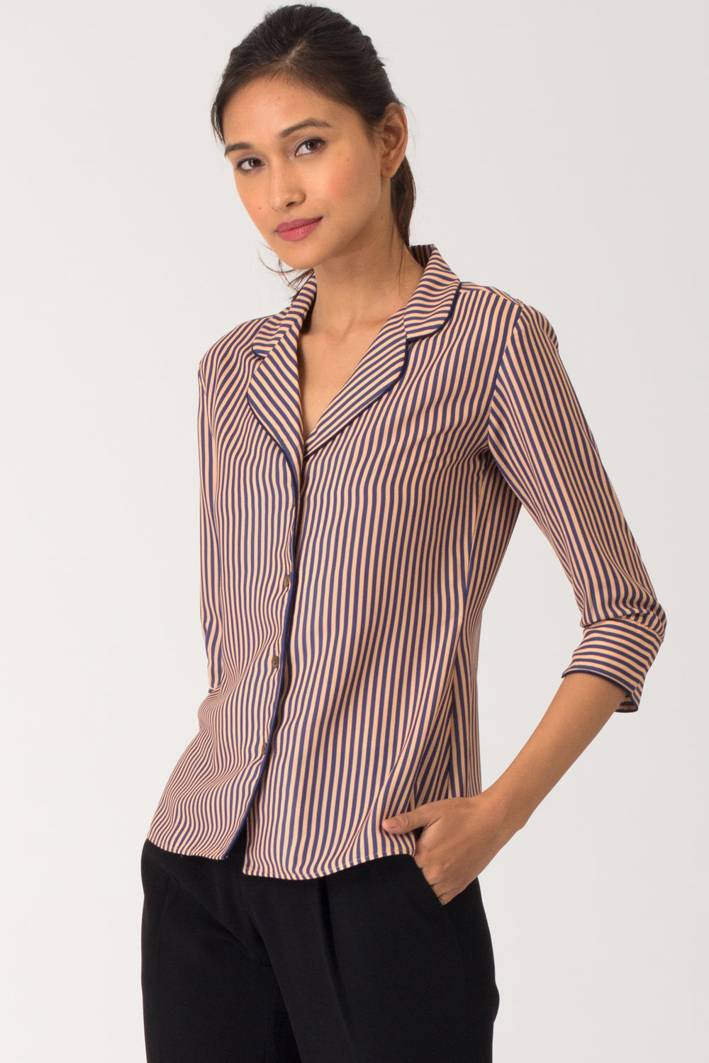 Bonita Notch Lapel Collar Shirt