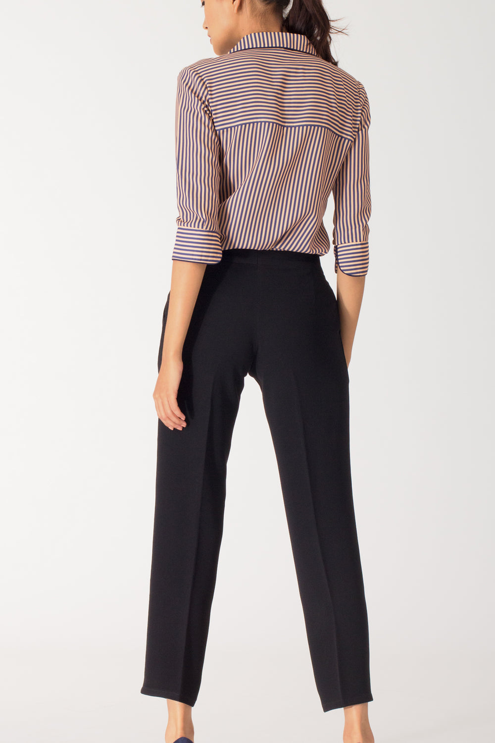 Buy Lars Amadeus Mens Stripe Dress Pants Slim Fit Vertical Stripe Formal  Pants Business Trousers Black 32 at Amazonin