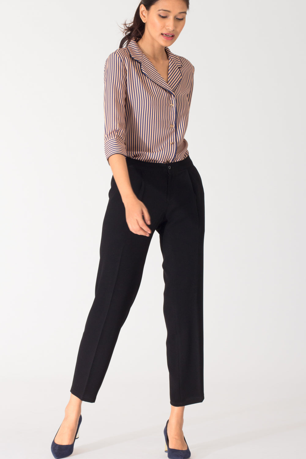 Cotton Ladies Black Formal Pant Pattern  Plain Feature  AntiWrinkle  Breath Taking Look Easily Washable at Rs 450  in Pune