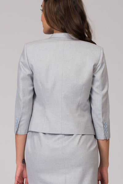 Light Blue Semi Formal Blazer Suit for work. Buy stylish office formal pant-suits, formal dresses, skirts and formal trousers and other professional looks online at www.intermod.in