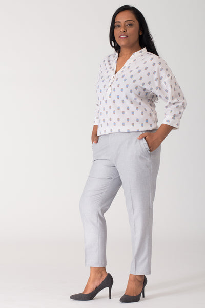 Smart and stylish women's formal pants and trousers for office. Shop online for plus size formal trousers and pants at www.intermod.in