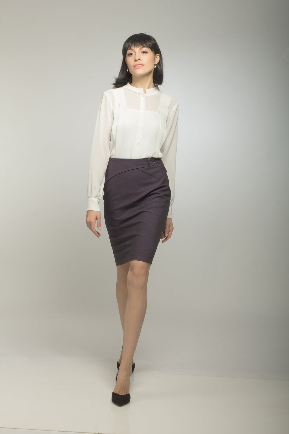 Arch Button Front Skirt