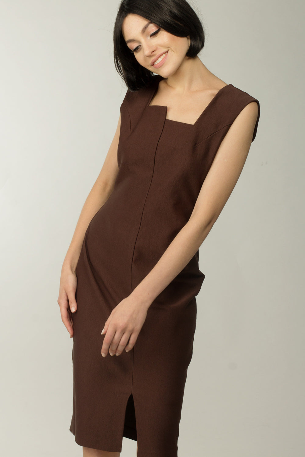 Oak Boxy Neck Dress