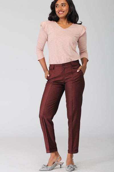 Rochelle Deep Red Cropped Pants