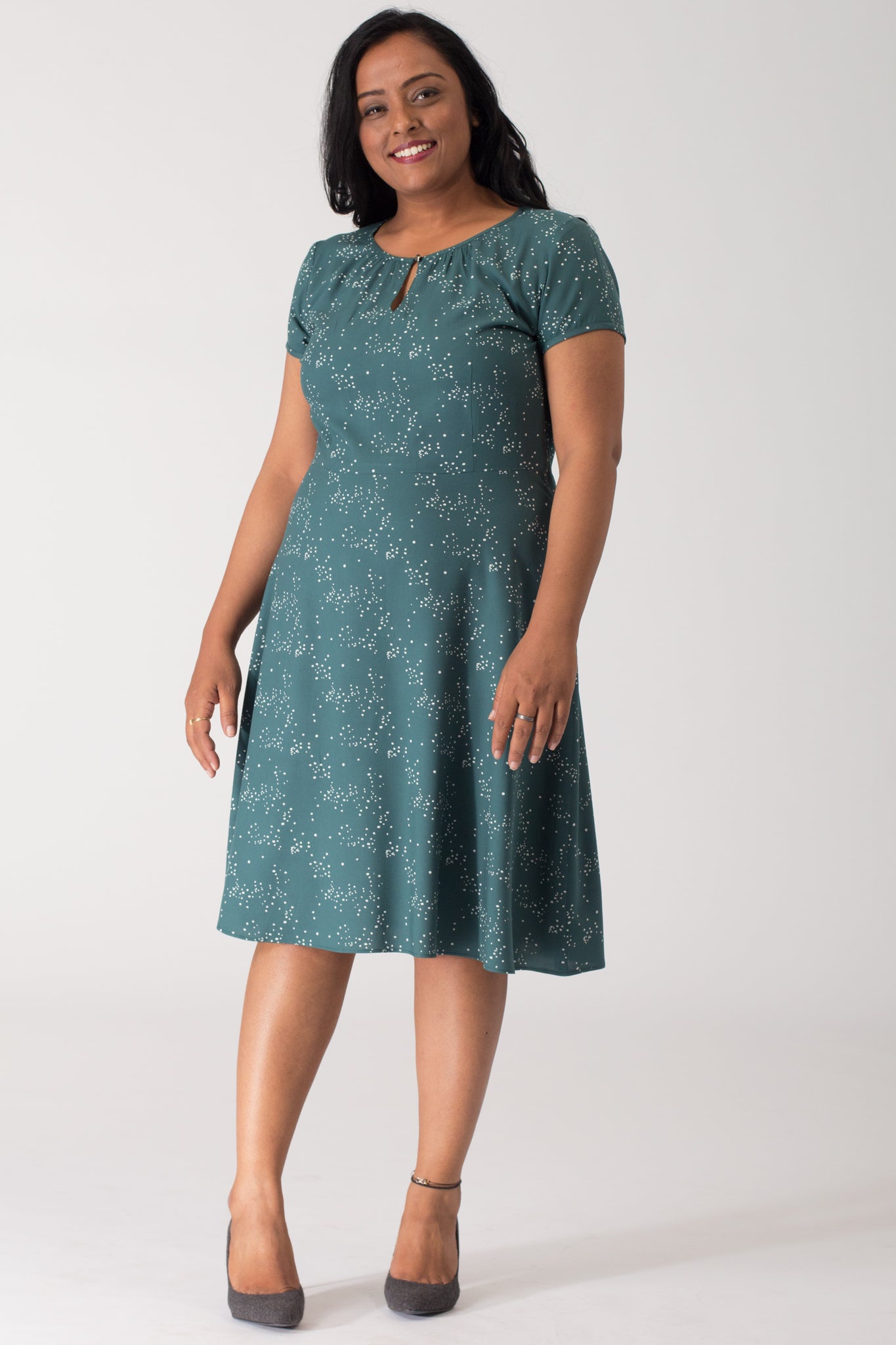 Printed A Line Dress | Intermod Workwear