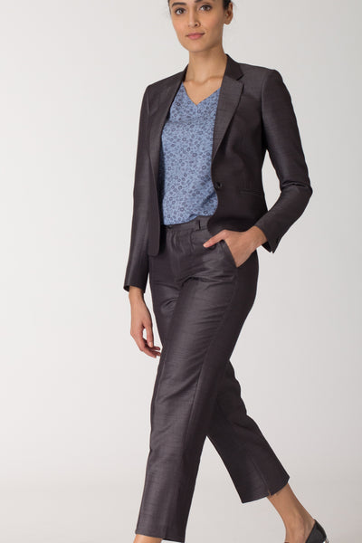 Dark Grey Formal Blazer Suit for work. Buy stylish office suits and professional looks online at www.intermod.in