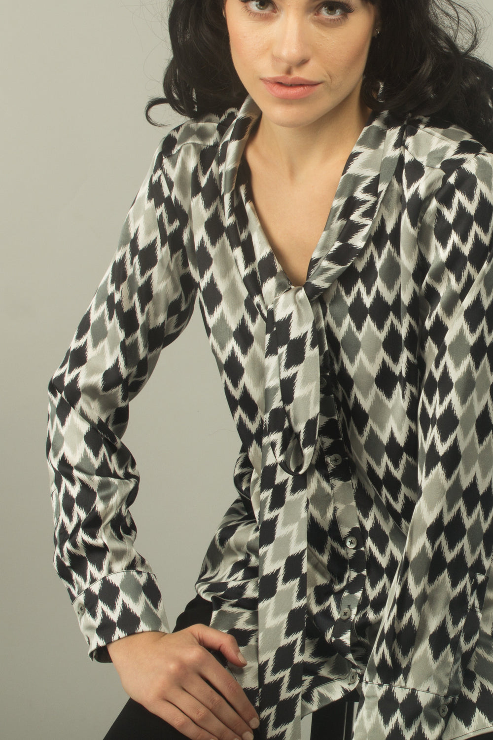 Electro Bow-Tie Satin Shirt