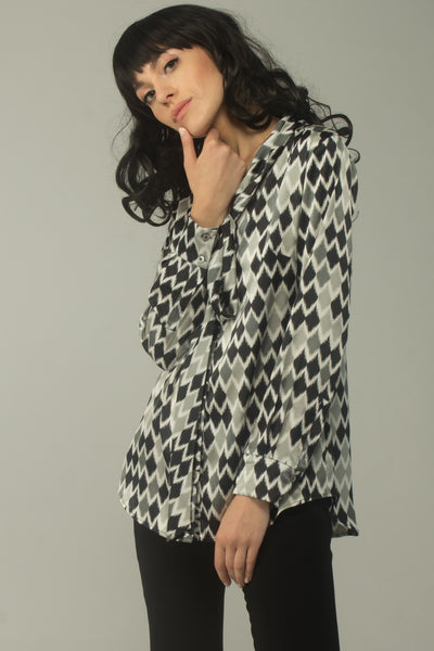 Electro Bow-Tie Satin Shirt