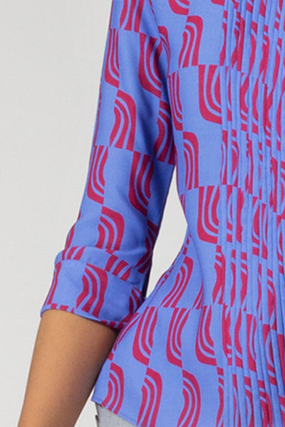 Accordion Tie Sleeve Printed Top