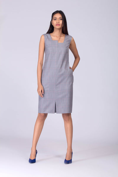 Hillary Boxy Neck Shift Dress with Blazer