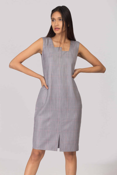 Hillary Boxy Neck Shift Dress with Blazer