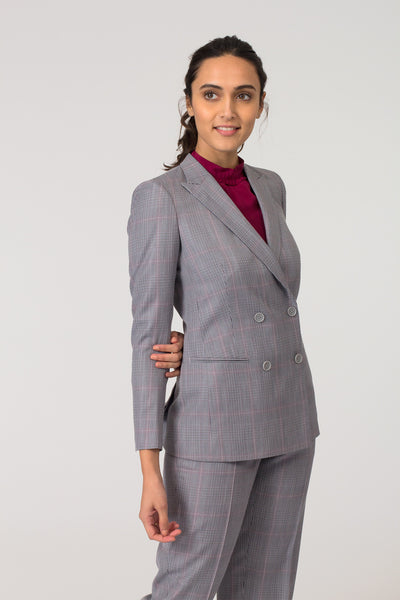 Grey Formal Blazer Suit for Working Women. Shop for stylish formal trousers and suits, professional looks at www.intermod.in