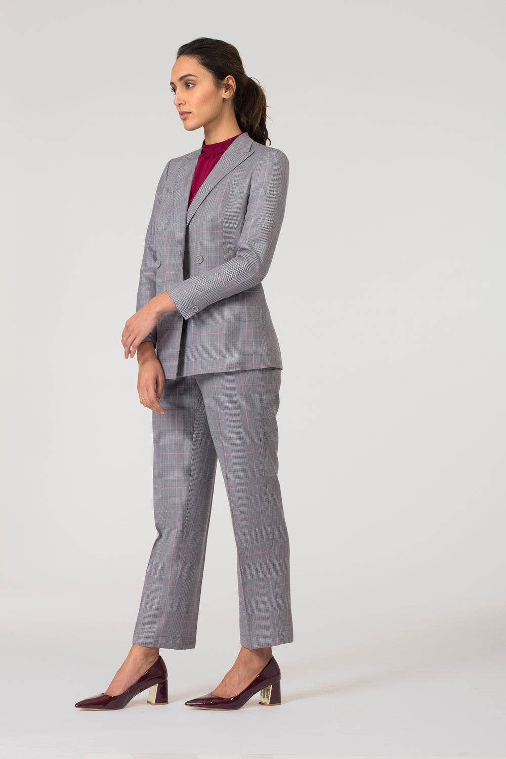 Grey Formal Blazer Suit for Working Women. Shop for stylish formal trousers and suits, professional looks at www.intermod.in
