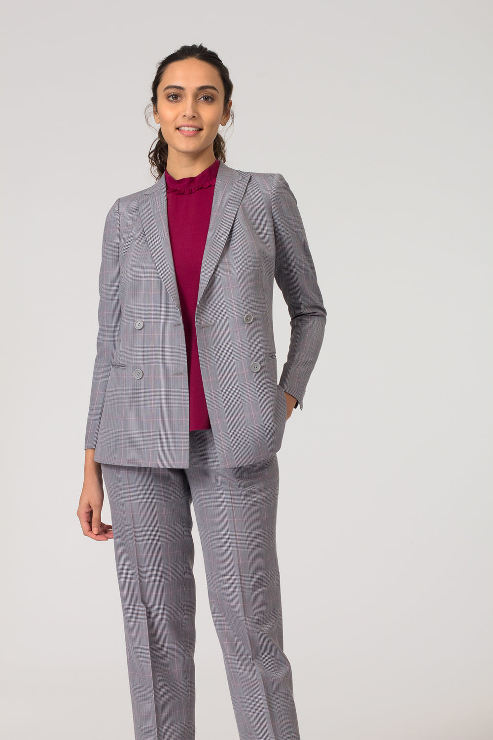 Grey Formal Blazer Suit for Working Women. Shop for stylish formal trousers and suits, professional looks at www.intermod.in