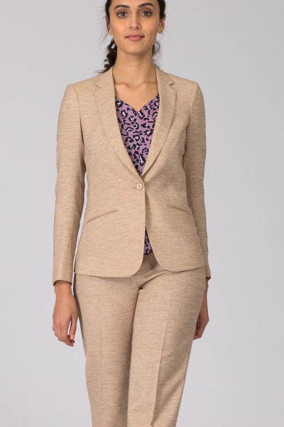 Beige Formal Blazer Suit for Office going Women. Shop online for a variety of office looks and professional wear at www.intermod.in