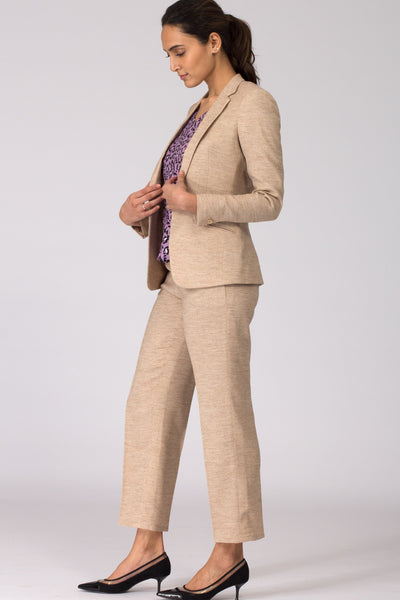 Beige Formal Blazer Suit for Office going Women. Shop online for a variety of office looks and professional wear at www.intermod.in
