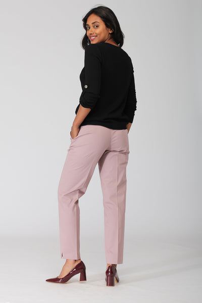 Smoky Pink Cotton Stretch Pants