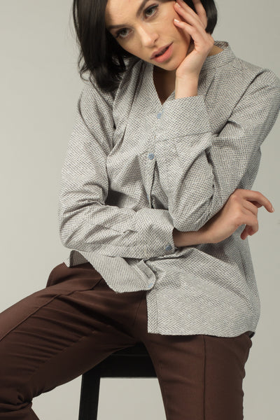 Pisces Pleated Collar Shirt