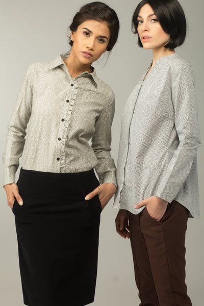 Pisces Pleated Collar Shirt