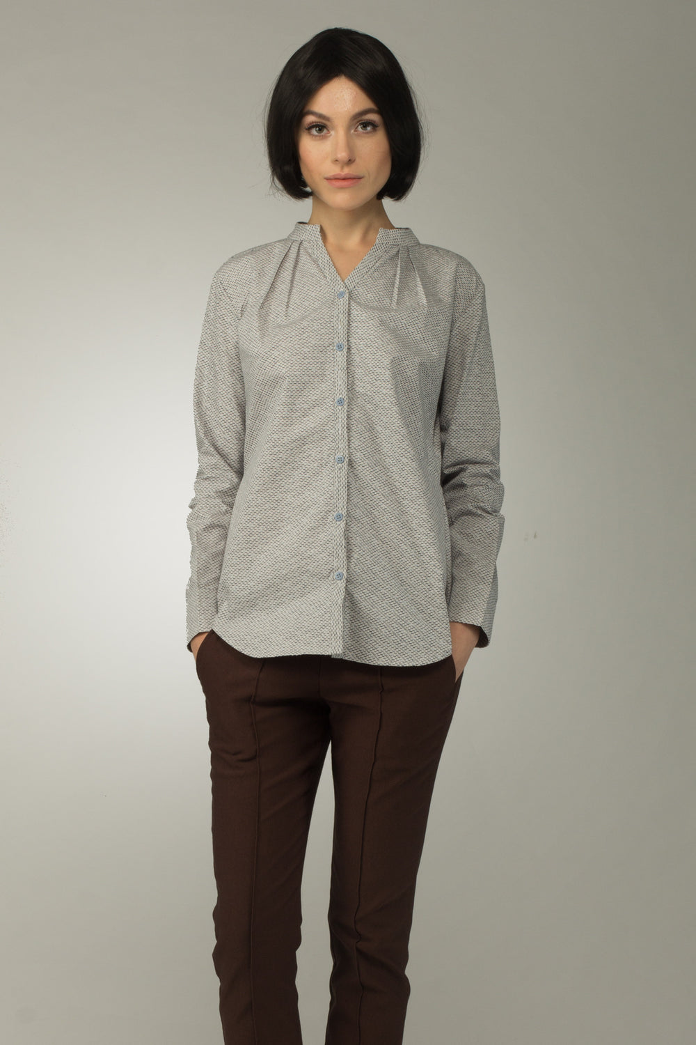 Pisces Pleated Collar Shirt