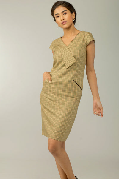The Plaid V-neck Dress