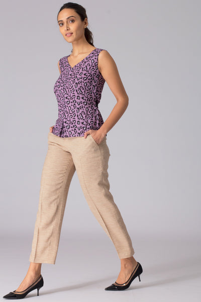 Rosetta Pleated Top with Belt