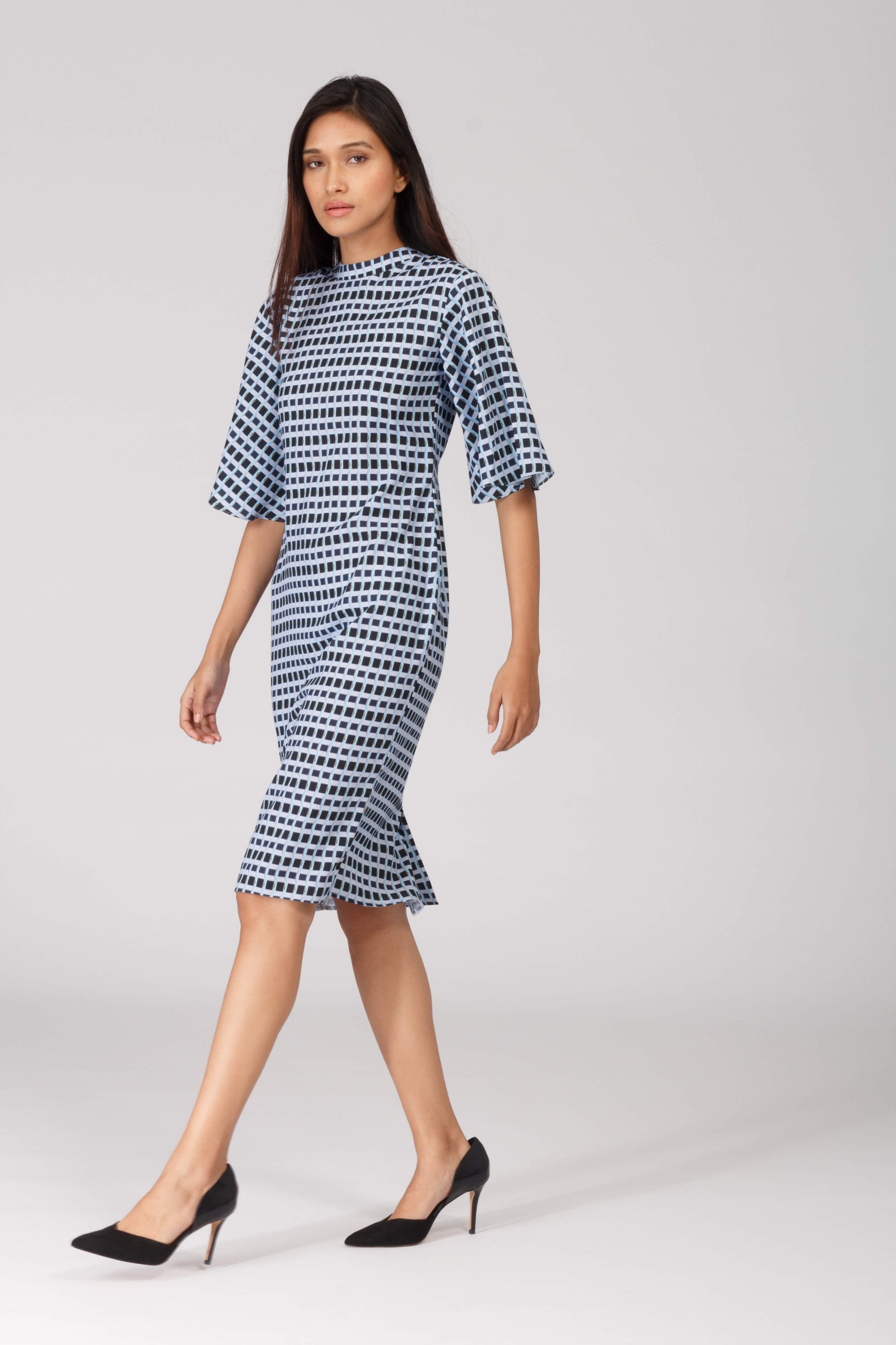 Printed Dress with bell sleeves